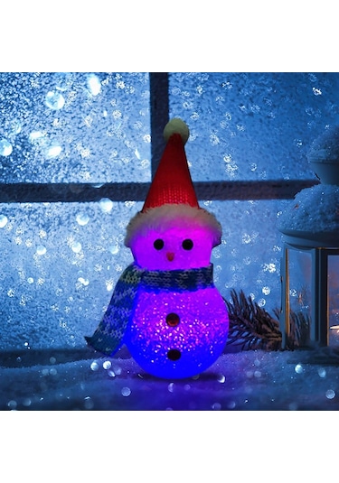 Led Işıklı Kardan Adam Yılbaşı Ağacı Süsleri Renk Değiştiren Kardan Adam Led Light Snowman Renkli Pilli Led Işıklı Kardan Adam