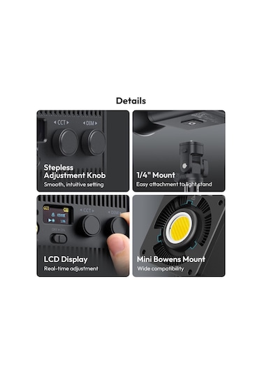 Ulanzi Ml100bi 100w Bi-color Cob Bataryalı Video Led Işık - L231