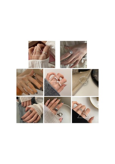 Happy Smile Face Love Wear Combination Ring, Color: J3532 Çok Renkli