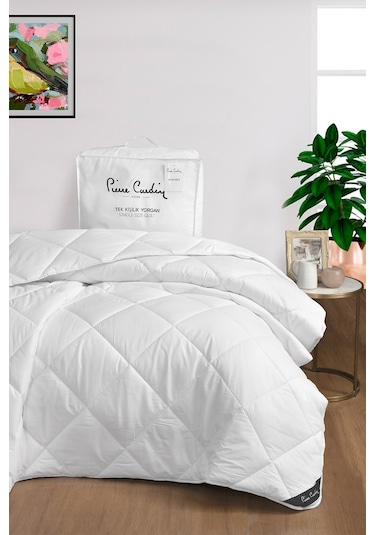 Pierre Cardin Pure Cotton Yorgan Tek Kişilik Beyaz