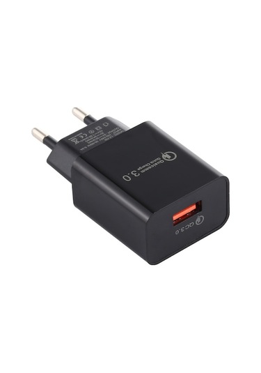 Rogfer Lz-706 Qc3.0 Tek Usb Bağlantı Noktalı Seyahat Şarj Cihazı, Ab Fiş Siyah