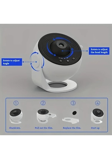Honeybeeshop Beyaz Dynamic Globe 13 Parça Film Galaksi Projektörü Akıllı Işık 360 Dönebilir Planetaryum Led Lambası 4k Hd Ev Sineması Yatak Odası Dekorasyonu