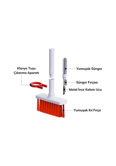 Klavye Temizleme Fırçası 5'in 1 Kulaklık Temizleme Aparatı