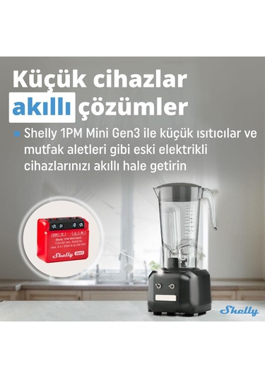 Shelly 1PM Mini Gen3 Enerji Ölçer Röle