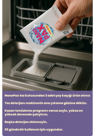 Çamaşır Makinesi & Bulaşık Makinesi Temzileyici Toz Bakım Seti 2 Adet X 200gr