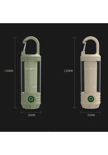 Sones Şarj Edilebilir Açık Hava Taşınabilir Led Kamp Işığı Çok İşlevli El Feneri Khaki Çok Renkli