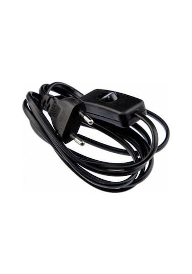 Arapuarlı Aç Kapa Anahtarlı Fişli Kablo Duy 2 Metre Siyah 1656