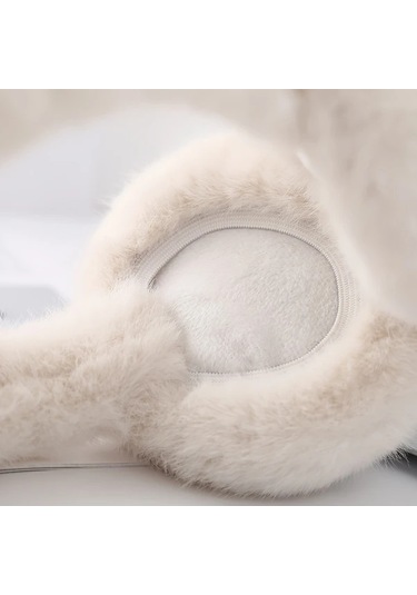 Primepickings Yıldız Desenli Beyaz Kulaklık - Yumuşak Rüzgar Geçirmez Katlanır Kayak Yürüyüş