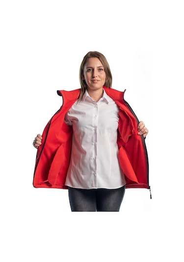 Şensel Kadın Softshell Mont Kırmızı -91E2379 - Su Itici