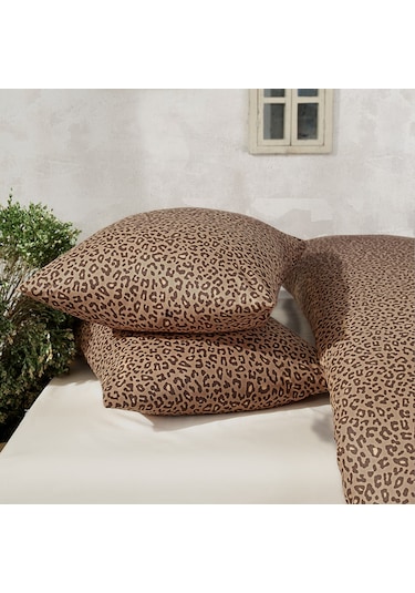 Coté Blanc Leopar %100 Pamuk Çift Kişilik Nevresim Takımı Leopar