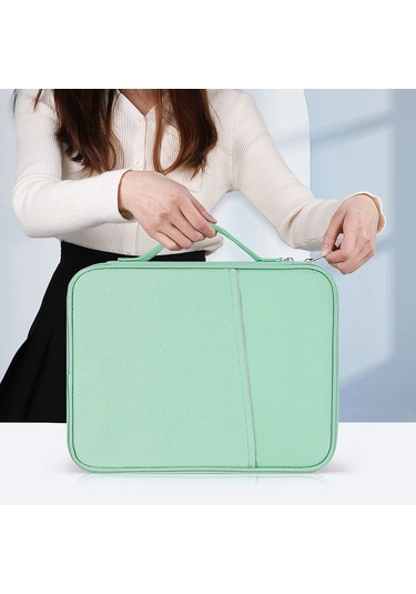 12.9-13 İnç Laptop İçin Taşınabilir Bez Doku Deri Çanta Pembe Siya