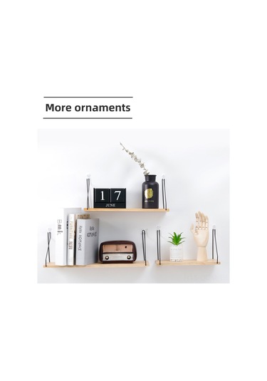 Qingmipy "rustik Ahşap Raf - Metal Askılı Çok Amaçlı Duvar Rafı 3 Boyut, 5 Renk Seçeneği " Siyah