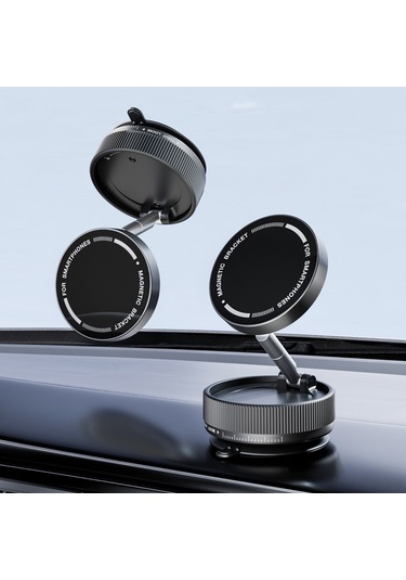 Teltree K10a Siyah Manyetik Araç Tutucu - 360 Dönebilen, Vakum Emici, Katlanabilir, Magsafe Uyumlu, Çok Senaryoda El-işsiz Kullanım Siyah