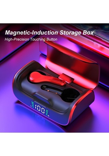 Primepickings R28 Bt5.0 Gerçek Kablosuz Spor Kulaklık Mega Bas Stereo, Akıllı Gürültü Azaltma Dokunmatik Led Ekran