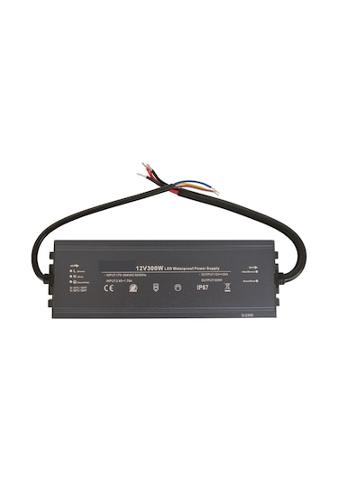 HazarLed 12 Volt 25 Amper Ip67 Su Geçirmez Dış Cephe Led Adaptör 300 Watt