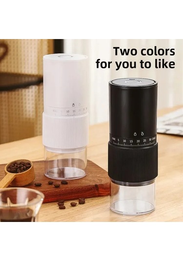 Reedark Ev İçi Taşınabilir Usb Şarjlı Fincan Kahve Defteri: İtalyan Usulü Manuel Değirmen, Fincan Kahve, Espresso İçin İnce Öğütme, Beyaz Geliştirilmiş Versiyon Diğer