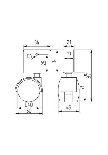 Mf Furniture Hardware 8 Parça Ahşap Tekerlekli Mobilya Tekerleği, D-40 Luka İle 226616673 Siyah