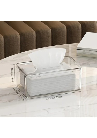 Gateesat Transparen Modern Akrilik Mendil Kutusu Kılıfı Minimalist Tasarım Banyo Oturma Odası Dekor Şeffaf