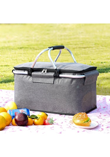 Katlanabilir Yalıtımlı Sızdırmaz Katlanabilir Soğutucu Çanta, Güçlü Alüminyum Çerçeveli Çok İşlevli Alışveriş Arabası, Yiyecek Ve İçecekleri Soğuk Tutar Çok Renkli