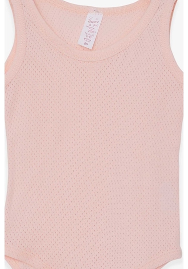 Breeze Kız Bebek Çıtçıtlı Body Jakarlı 9 Ay-3 Yaş, Somon-somon Somon