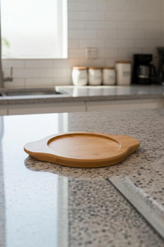 Bambum Pade - Yuvarlak Sahan 12 Cm Bambu Altlık Ahşap