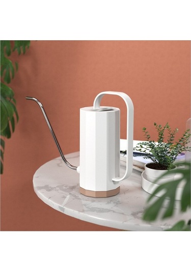 Pazly Plastik Bahçe Sulama Karesi, Uzun Eğimli Ağızlı, Hafif Ve Leak-proof, İç Ve Dış Bahçe Bitkileri İçin, Kuzey Avrupa Stili Beyaz