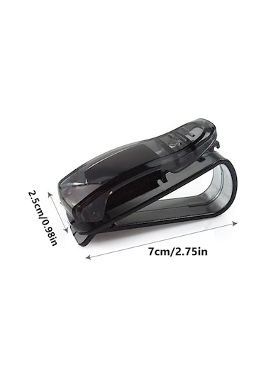 Monyee Araç Güneş Gözlüğü Tutucu - Kart Saklama Fonksiyonu İle Abs Plastik Siyah Güneşlik Klipsi