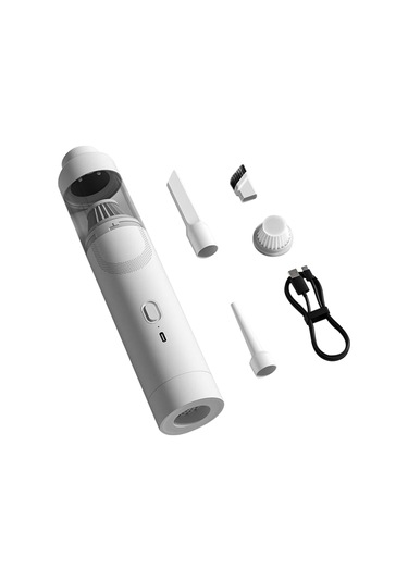 Amigaelegant Kablosuz Araba Elektrikli Süpürgesi Yüksek Emiş Üfleme Hava Çıkarma Beyaz