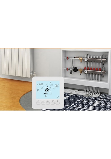 ﻿Alpsmart AS880K Wi-Fi Akıllı Kablolu Kombi Oda Termostatı - Tuya Destekli