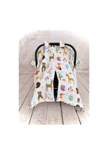 Safari Müslin Puset Örtüsü Fermuarlı Çok Renkli