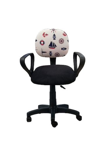 Depolife Çalışma Sandalyesi Ofis Büro Sekreter Koltuk Gemici Çapalı Kumaş