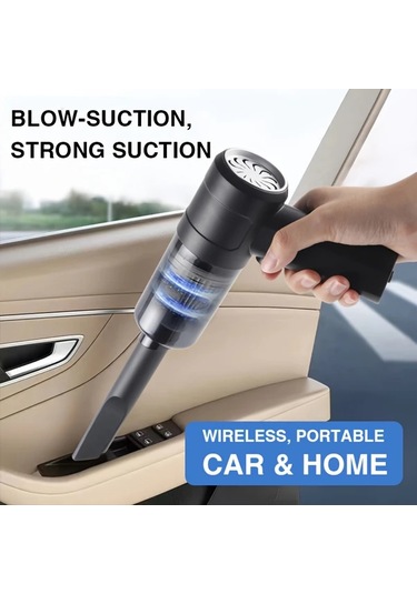 Gateesat Kablosuz El Tipi Araç Süpürgesi, Şarjlı Güçlü Emiş Ev Ofis Toz Toplayıcı Siyah