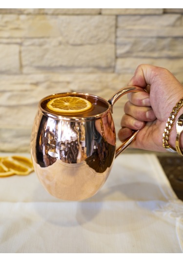 Bakır Kalaysız Tombul Kupa Parlak Renk