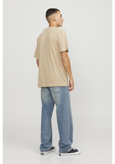 Jack & Jones Erkek T Shirt 12217167 Ekru