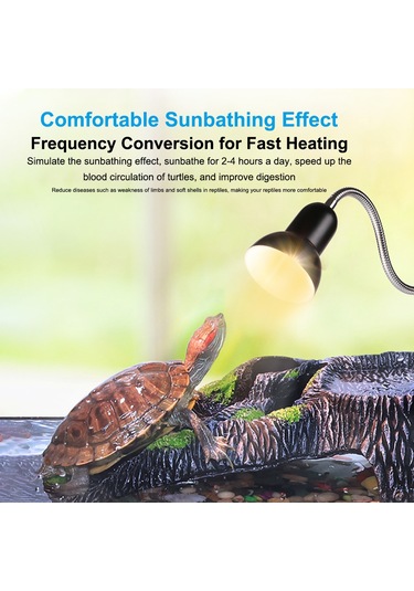 Reedark 360 Dönebilen Sürüngen Isıtma Lambası - Uva/uvb Işık Ve 25w/50w/75w Seçenekleri İle Kaplumbağa, Kertenkele İçin Diğer