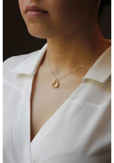 Diamine  14 Ayar Altın Kalp Kolye