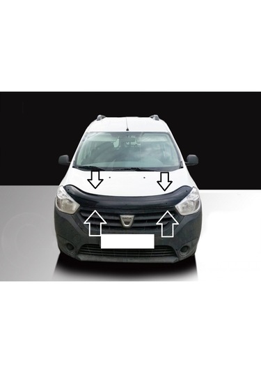 Dacia Dokker Kaput Rüzgarlığı Kaput Koruma 2012+ Parlak Siyah