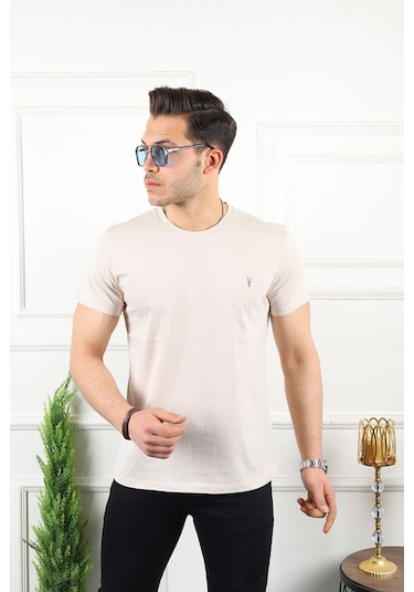 Erkek Standart-fit Bisiklet Yaka %100 Pamuk 4'lü Basic Tişört Paketi Kzk-101 Çok Renkli