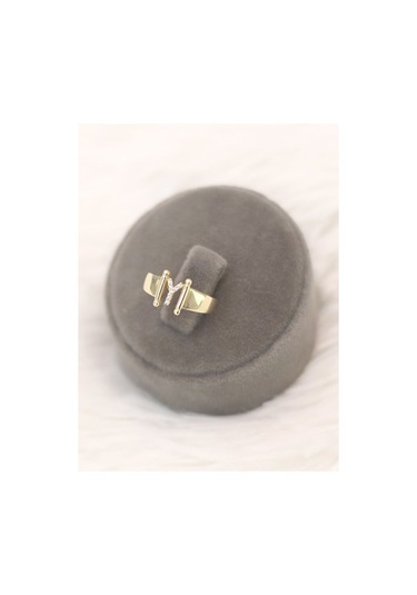 14 Ayar Altın Küçük Y Harfli Taşlı Yüzük