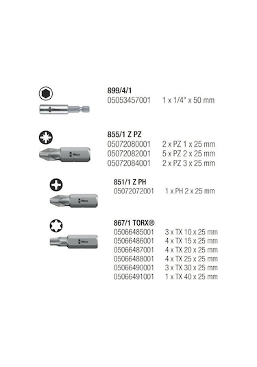 Wera Bit-Check 30 Metal 1 Bits Seti 05057434001