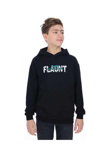 Toontoy Erkek Çocuk Flaunt Baskılı Sweatshirt Siyah