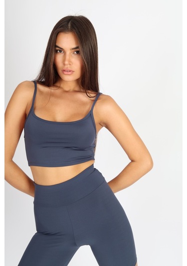 Soft&Basic Kadın Bıker Toparlayıcı Spor Tayt İndigo