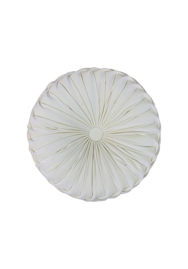 Beyaz Avrupa Lüks Kadife Atmak Yastık Minder Yuvarlak Kumaş El Yapımı Pileli Tekerlek Kabak Koltuk Minderi 35 Cm