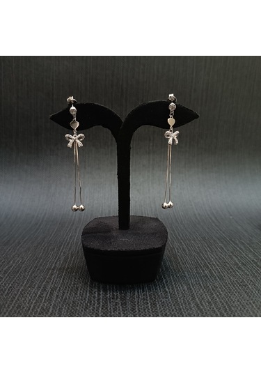 925 Ayar Sallanır Tasarımlı Kurdelelim Kadın Gümüş Küpe -sade Ve Şık Gümüş