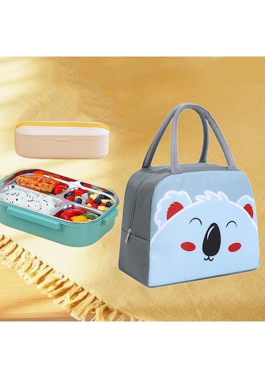 Taşınabilir Büyük Öğle Yemeği Kutusu Çantası Termal Tote Çanta Koala