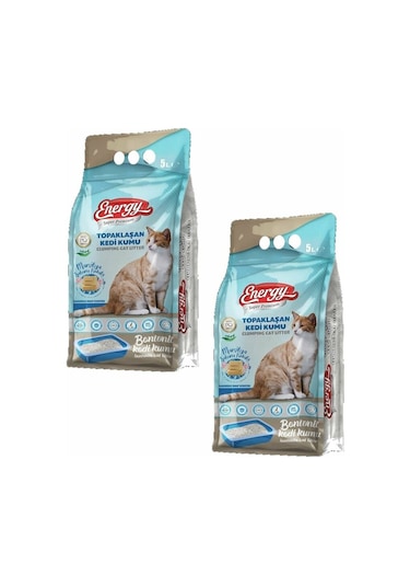 Energy Marsilya Sabunu Kokulu İnce Taneli Topaklaşan Bentonit Kedi Kumu 2 x 5 L