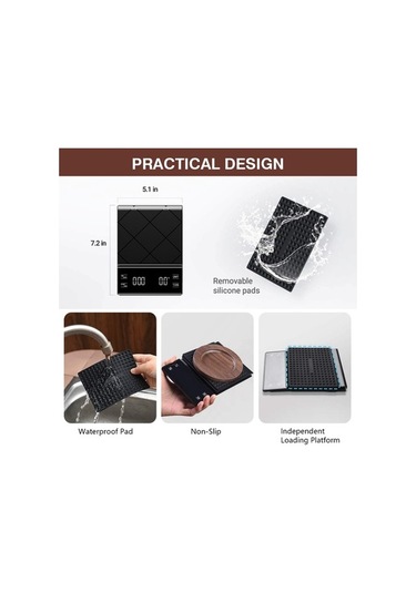 Novahub Dijital Lcd Mutfak Ölçeği, 0.3-3000g, Timer Fonksiyonlu Siyah