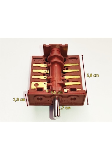 Ankastre Fırın Anahtarı 5-5 Polyemit 5 Kademeli Çevirmeli Şalter 1 Adet
