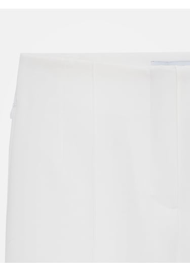 Dilvin 72649 Yırtmaçlı Kumaş Bermuda-beyaz Beyaz