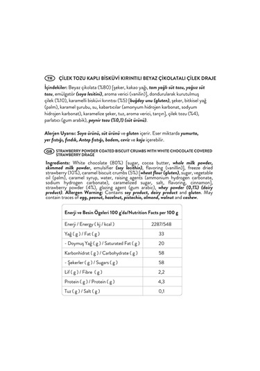 Beyaz Çikolatalı Çilekli Cheesecake Çilek Draje, 50g